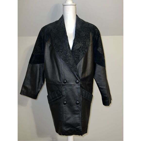 100% Genuine Leather Tooled Paisley Blazer/Coat Women’s LARGE - Picture 1 of 10